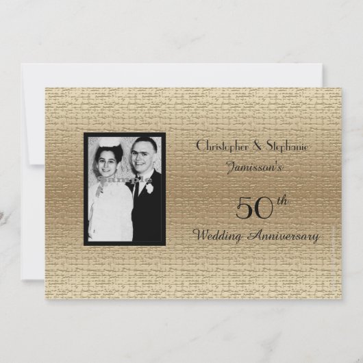 Deluxe 50. Hochzeitstag Foto Einladung (Vorderseite)