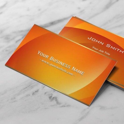 Deluxe Abstrakt Orange Background Business Card Visitenkarte