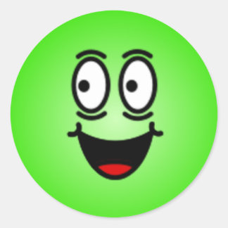 Deluxe Alberne Smiley Runder Aufkleber
