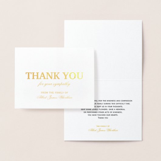 Deluxe Beileid Danke Card Gold Foil Folienkarte (Anzeige)