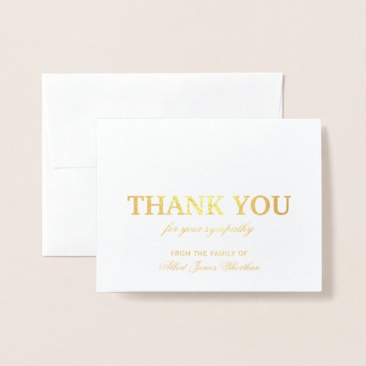 Deluxe Beileid Danke Card Gold Foil Folienkarte (Vorderseite mit Umschlag)