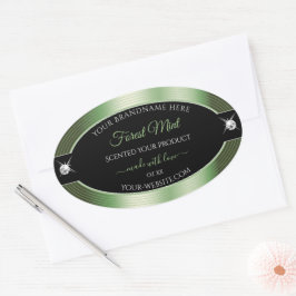Deluxe Black Forest Green Brilliants Produktkennze Ovaler Aufkleber