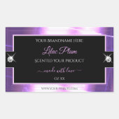 Deluxe Black Lilac Shiny Brilliants Produktlabel Rechteckiger Aufkleber (Vorderseite)