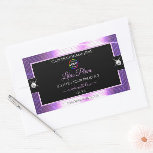 Deluxe Black Shiny Lilac mit Logo-Produktkennzeich Rechteckiger Aufkleber