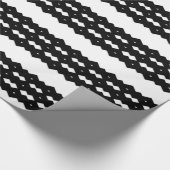 Deluxe Black und White Zigzag Design Geschenkpapier (Ecke)