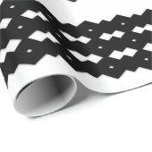 Deluxe Black und White Zigzag Design Geschenkpapier (Rolleneckpunkt)