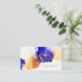 Deluxe Blue Orange Gold Einzigartige Visitenkarte (Stehend Vorderseite)