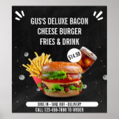 Deluxe Burger Fries Drink Restaurant Big Poster (Vorne)