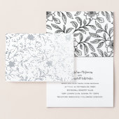 Deluxe Foil Silver Floral Wedding Einladung (Anzeige)