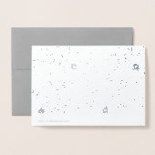 Deluxe Foil Silver Floral Wedding Einladung (Rückseite mit Umschlag)