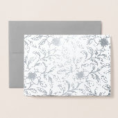 Deluxe Foil Silver Floral Wedding Einladung (Vorderseite mit Umschlag)