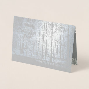 Deluxe Foil Silver Trees Scripture Sympathy Card Folienkarte