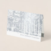 Deluxe Foil Silver Trees Scripture Sympathy Card Folienkarte (Vorderseite)