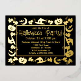 Deluxe Fun 5 x 7 Foil Halloween-Party Einladung
