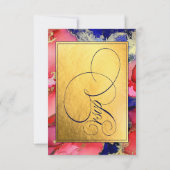 Deluxe Gold Abstrakt Ink Art Wedding RSVP Card (Rückseite)