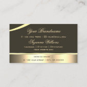 Deluxe Gold Brown geschwungene Dekoration Lines Gl Visitenkarte (Rückseite)