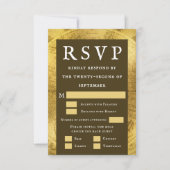 Deluxe Gold Brown Vintage Wedding RSVP Card (Vorderseite)