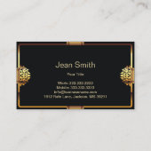 Deluxe Gold Frame Interior Design Visitenkarte (Rückseite)