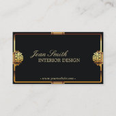 Deluxe Gold Frame Interior Design Visitenkarte (Vorderseite)