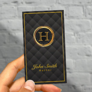 Deluxe Gold Monogram Author Business Card Visitenkarte