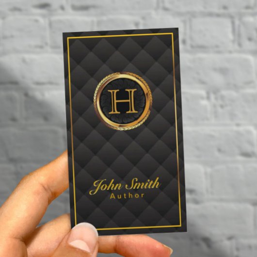 Deluxe Gold Monogram Author Business Card Visitenkarte