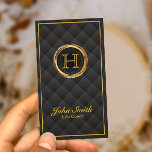 Deluxe Gold Monogram Life Coach Business Card Visitenkarte<br><div class="desc">Deluxe Gold Monogram Life Coach Business Card.</div>