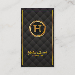 Deluxe Gold Monogram Pharmaceutical Business Card Visitenkarte