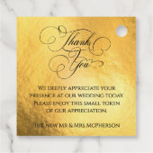Deluxe Gold Wedding Geschenkanhänger (Rückseite)