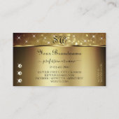 Deluxe Golden Glitzer Stars Visitenkarte (Rückseite)