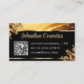 Deluxe Golden Luxury Rose Grafik QR Code und Logo Visitenkarte (Rückseite)