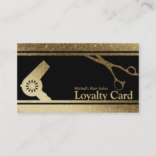 Deluxe Golden Make up Haar Salon Loyalty Card Treuekarte