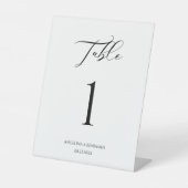 DELUXE Hochzeitskalligrafie-Script-Tischnummer Sockelschild (Vorderseite)