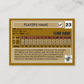 Deluxe kundenspezifische Baseballkarte Visitenkarte (Rückseite)