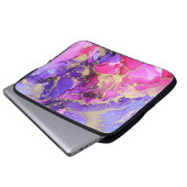 Deluxe Lila Rosa Gold Tintenstrahl Flow. Flüssige Laptopschutzhülle (Vorne Knopf)