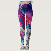 Deluxe Orientale Lotus Blume Originelle Kunst, Dic Leggings (Vorderseite)