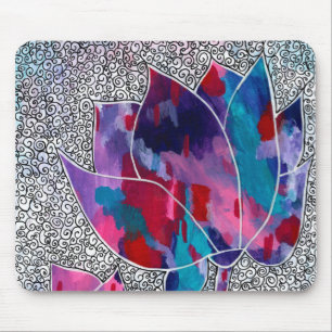 Deluxe Orientale Lotus Blume Originelle Kunst, Dic Mousepad