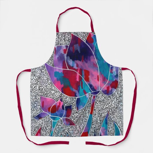 Deluxe Orientale Lotus Blume Originelle Kunst, Dic Schürze (Vorderseite)