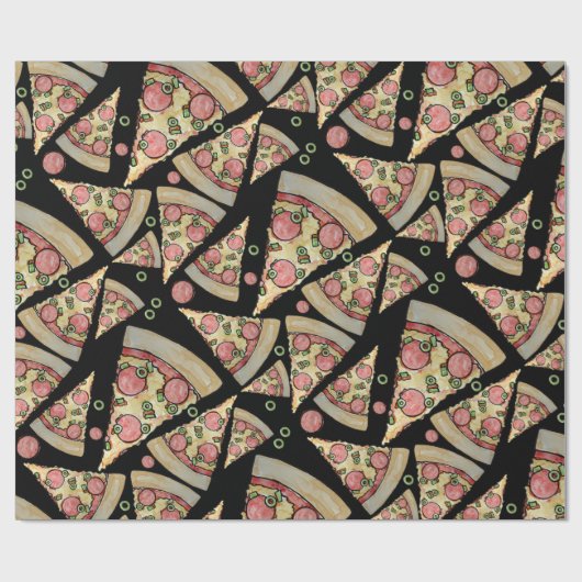 Deluxe Pizza Party Geschenkpapier (Flach)