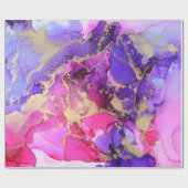Deluxe Purple Pink Gold Ink Flow. Liquid layers of Geschenkpapier (Flach)