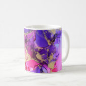 Deluxe Purple Pink Gold Ink Flow. Liquid layers of Kaffeetasse (VorderseiteRechts)