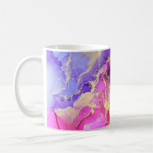 Deluxe Purple Pink Gold Ink Flow. Liquid layers of Kaffeetasse