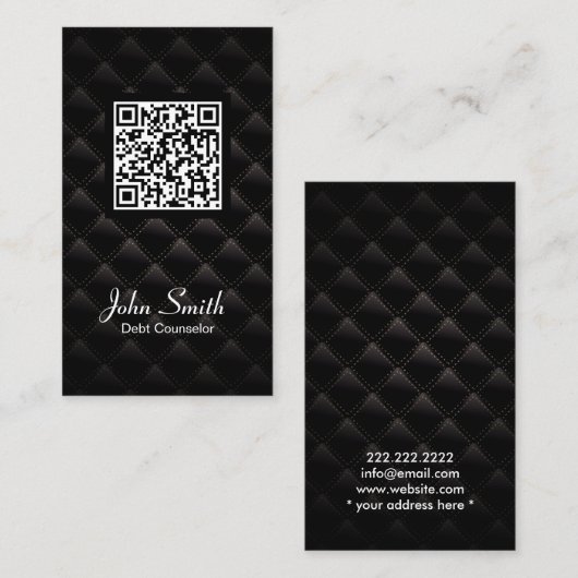 Deluxe QR Code Schulden Berater Business Card Visitenkarte (Vorne/Hinten)