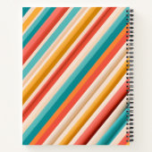 Deluxe Retro Strip Notebook | Farbige Geometrie Notizblock (Rückseite)
