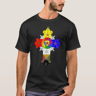 Deluxe Rosen-Kreuz Lamen T - Shirt-Männer T-Shirt