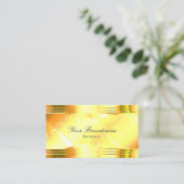 Deluxe-schimmergelbe Goldgrenzen mit QR-Code Visitenkarte (Stehend Vorderseite)