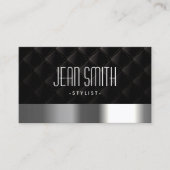 Deluxe Silber Border Stylist Business Card Visitenkarte (Vorderseite)