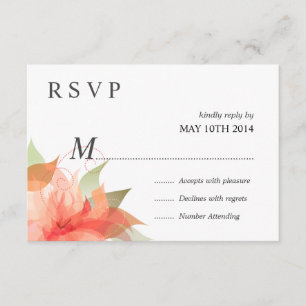 Deluxe UAWG Orange Peach Floral RSVP Karte