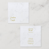 Deluxe-Vorlage Moderner Gold-Marmortext Quadratische Visitenkarte (Vorne/Hinten)