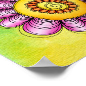 Deluxe Wasserfarbe Doodle Blume Poster (Ecke)