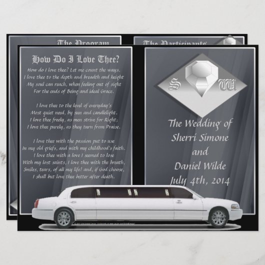 Deluxe Wedding Program (Bi-fold Design) (Vorne/Hinten)